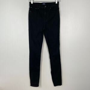 J. Crew Factory 10" High-Rise Skinny Jeans Black Stretch‎ Jeggings Size 26 Tall